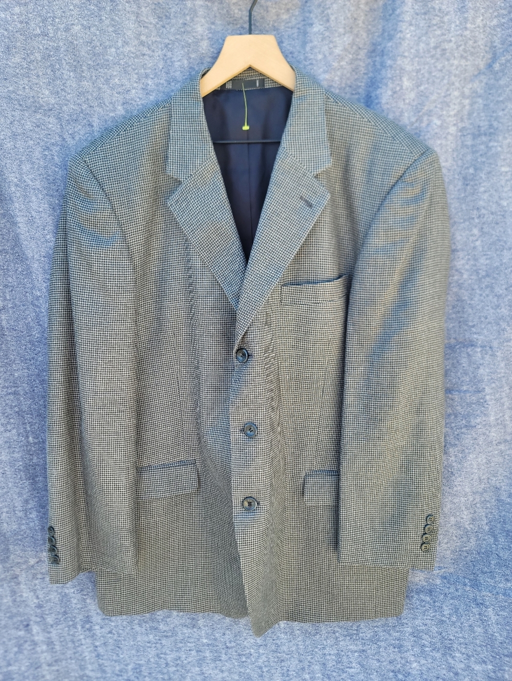 EMANUEL UNGARO Vintage Silk & Wool Houndstooth Sport Coat Sz 44R Old Money Lux